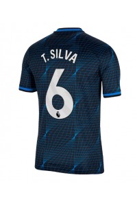 Chelsea Thiago Silva #6 Jalkapallovaatteet Vieraspaita 2023-24 Lyhythihainen